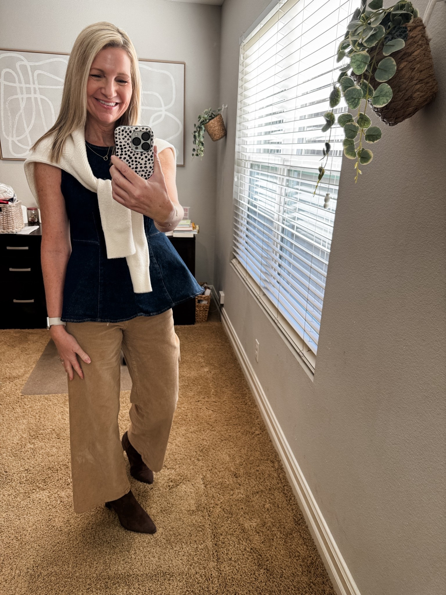 Still in my sleeveless era this week with our 80 degree temps. The denim version of my Old Navy peplum top is sold out but I linked the knit options. 

My Target sailor jeans are still a favorite. My brown boots are an old Target pair but I linked another option. 

#LTKootd #LTKWorkwear #LTKFindsUnder50