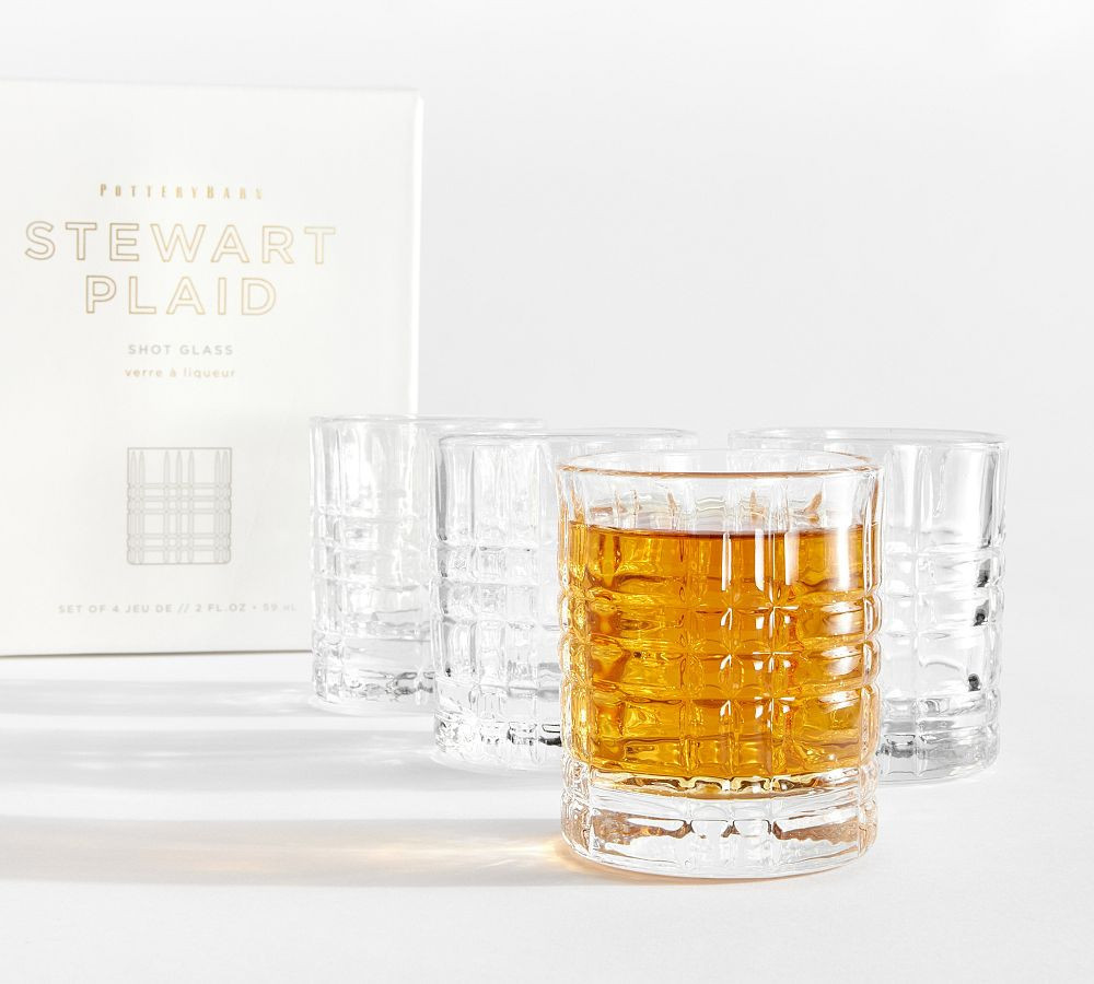 Stewart Plaid Shot Glasses, Set of 4 | Pottery Barn (US)
