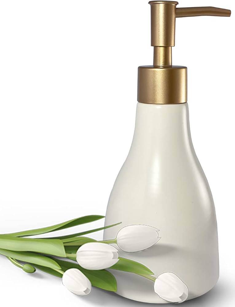 280ml Liquid Soap Dispenser for Bathroom with Gold Pump,Dish Soap Dispenser for Kitchen,Refillabl... | Amazon (US)