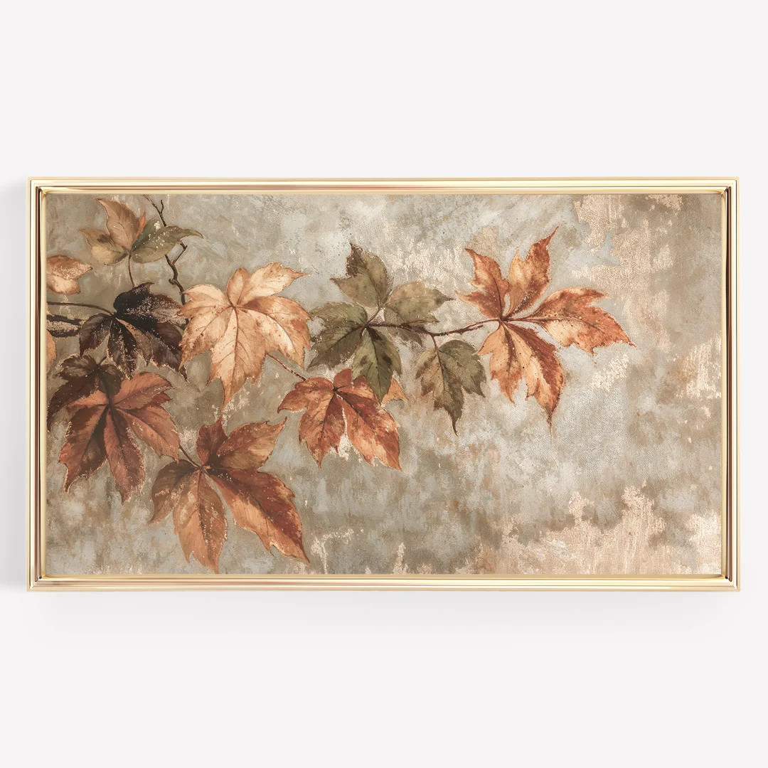 Frame Tv Art Fall Leaves - Etsy | Etsy (US)