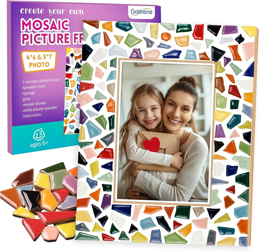 goldentime Decorate Your Own Mosaic Picture Frame - DIY Mosaic Craft Kits Fun Arts and Crafts for... | Amazon (US)