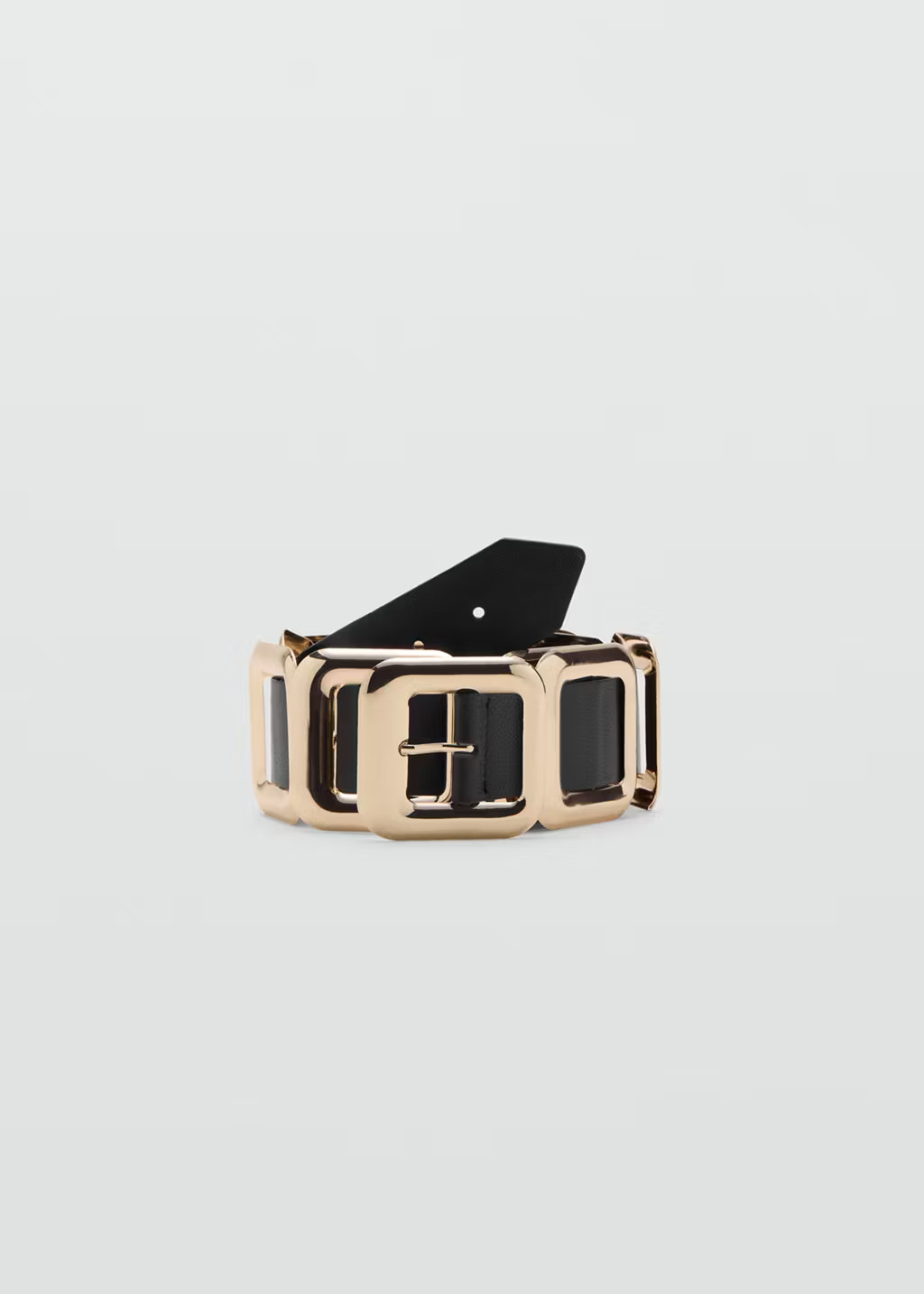 Leather belt with square design | MANGO (UK)