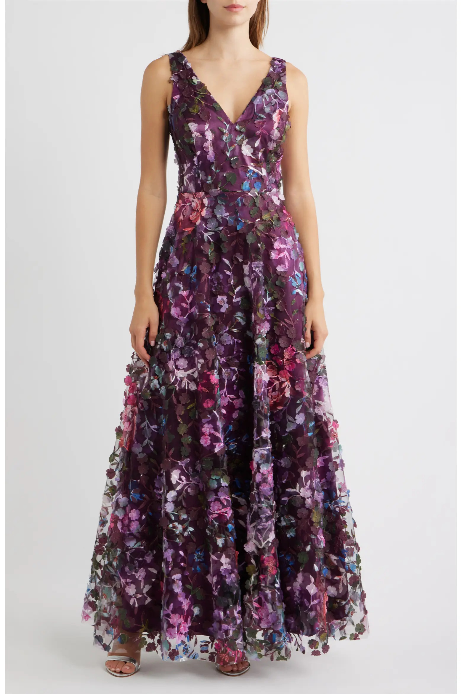 Floral Appliqué Sleeveless Gown (Women) | Nordstrom | Nordstrom