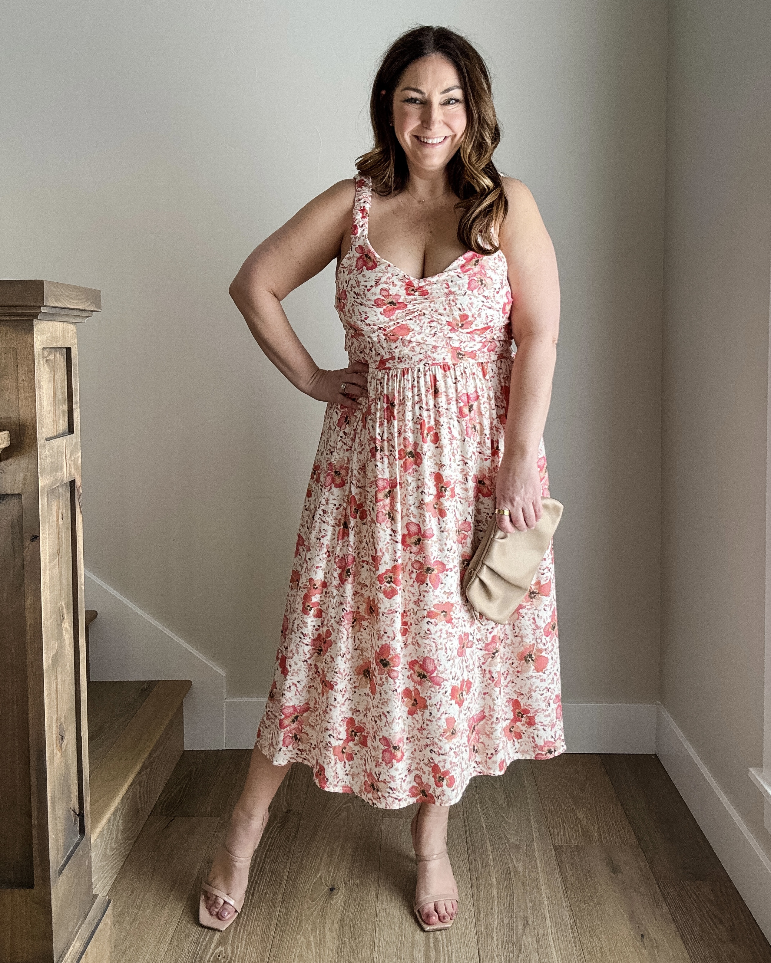 Coral floral midi dress with sweetheart neckline and ruched bodice // wearing size L // #WeddingGuestDress #DateNightLook

 

 

#LTKSeasonal #LTKOver40 #LTKMidsize