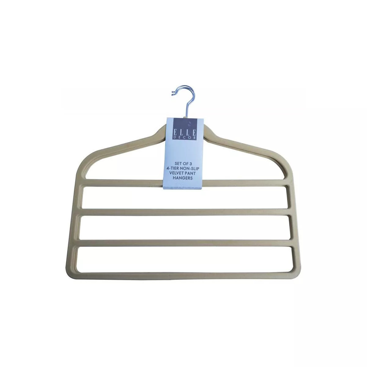 Elle Décor 4-Tier Non-Slip Velvet Pant Hangers, Set of 3 | Target