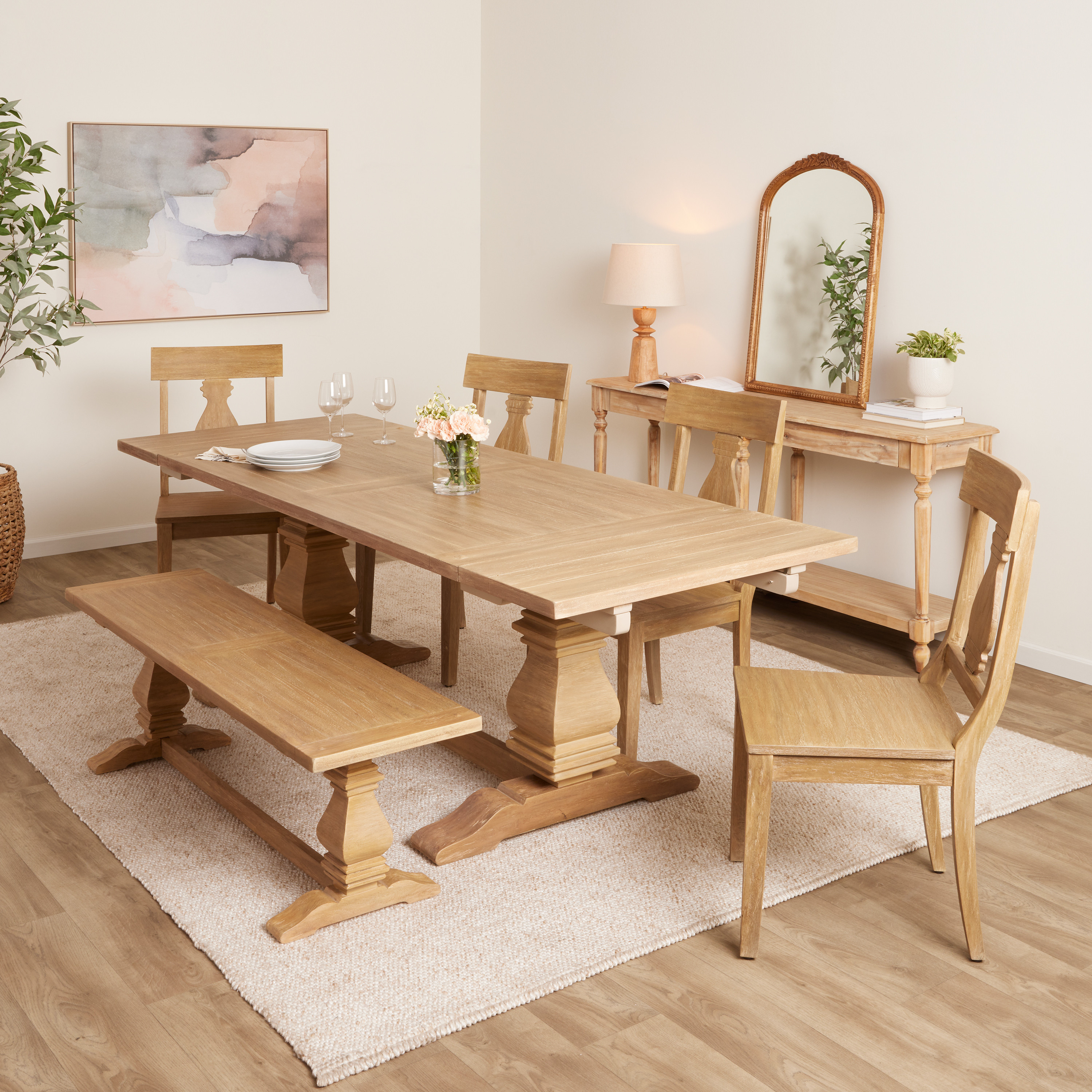 Avila Washed Natural Wood Dining Collection - World Market | World Market