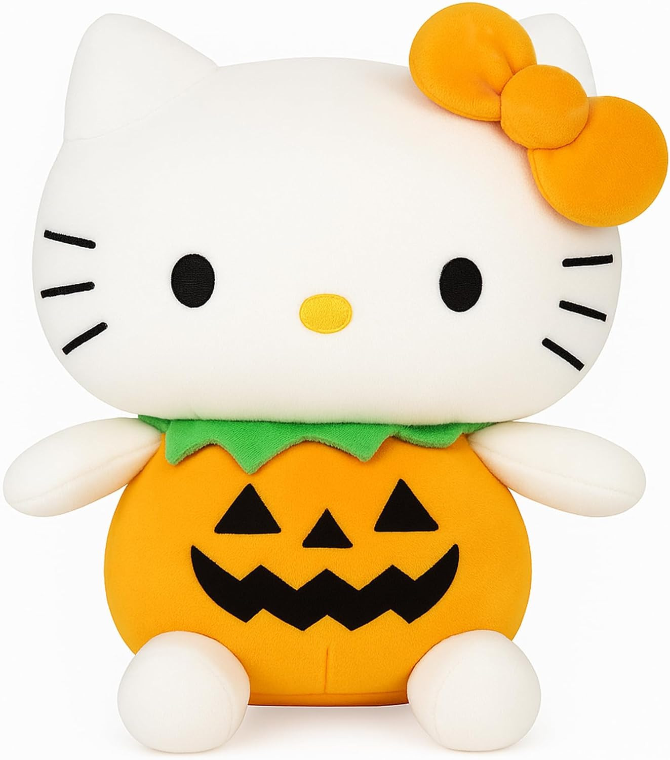7-Inch Halloween Pumpkin Cat Plush, Soft and Cute Kitty Stuffed Animal, Adorable Halloween Decoration and Gift (White) | Amazon (US)