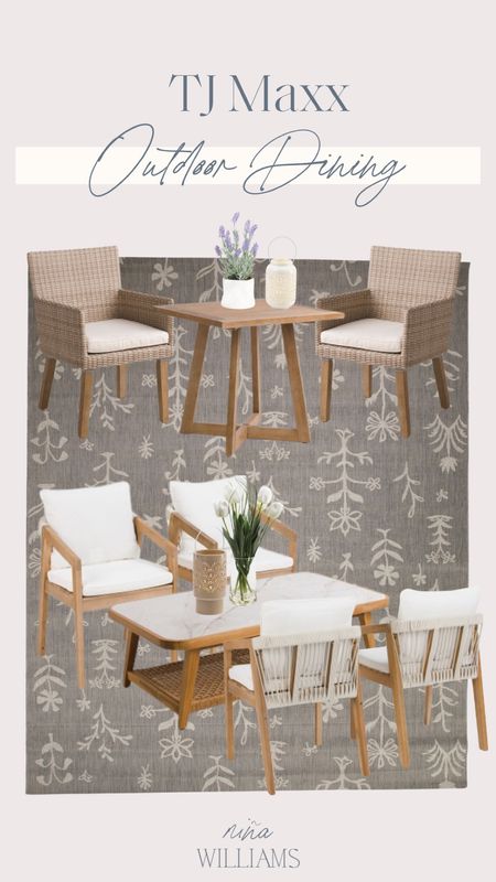 TJ Maxx outdoor dining! Outdoor dining table - outdoor summer decor - outdoor lantern - outdoor chairs - outdoor area rug

#LTKSeasonal #LTKHome