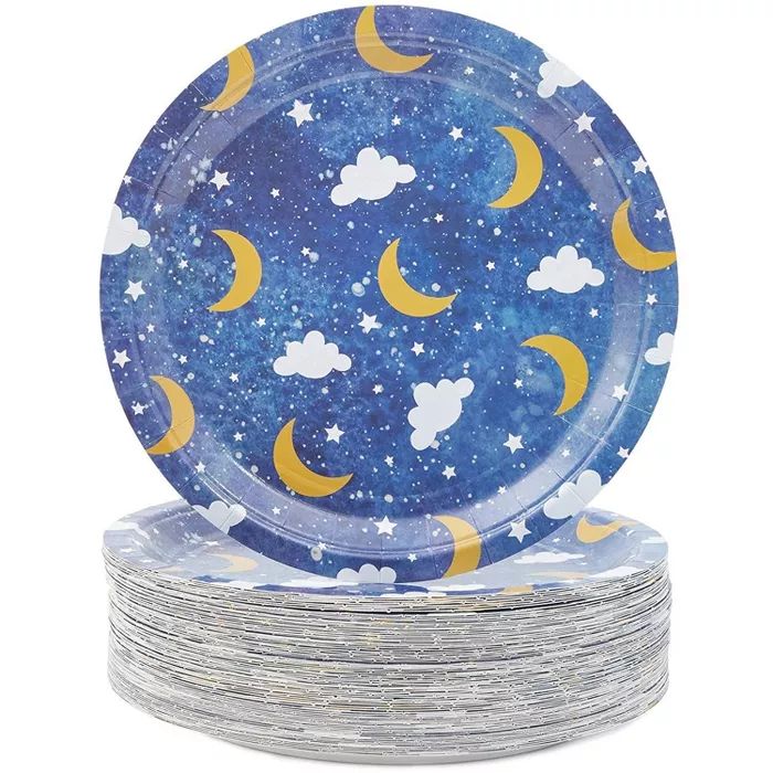 Blue Panda Twinkle Star Disposable Plates for Baby Shower, Parties (80 Count) 9 Inches | Target