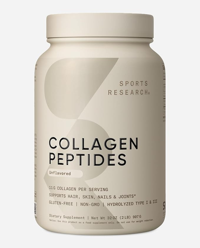 Sports Research® Collagen Peptides Protein Powder, 2lb (Unflavored) | Amazon (US)