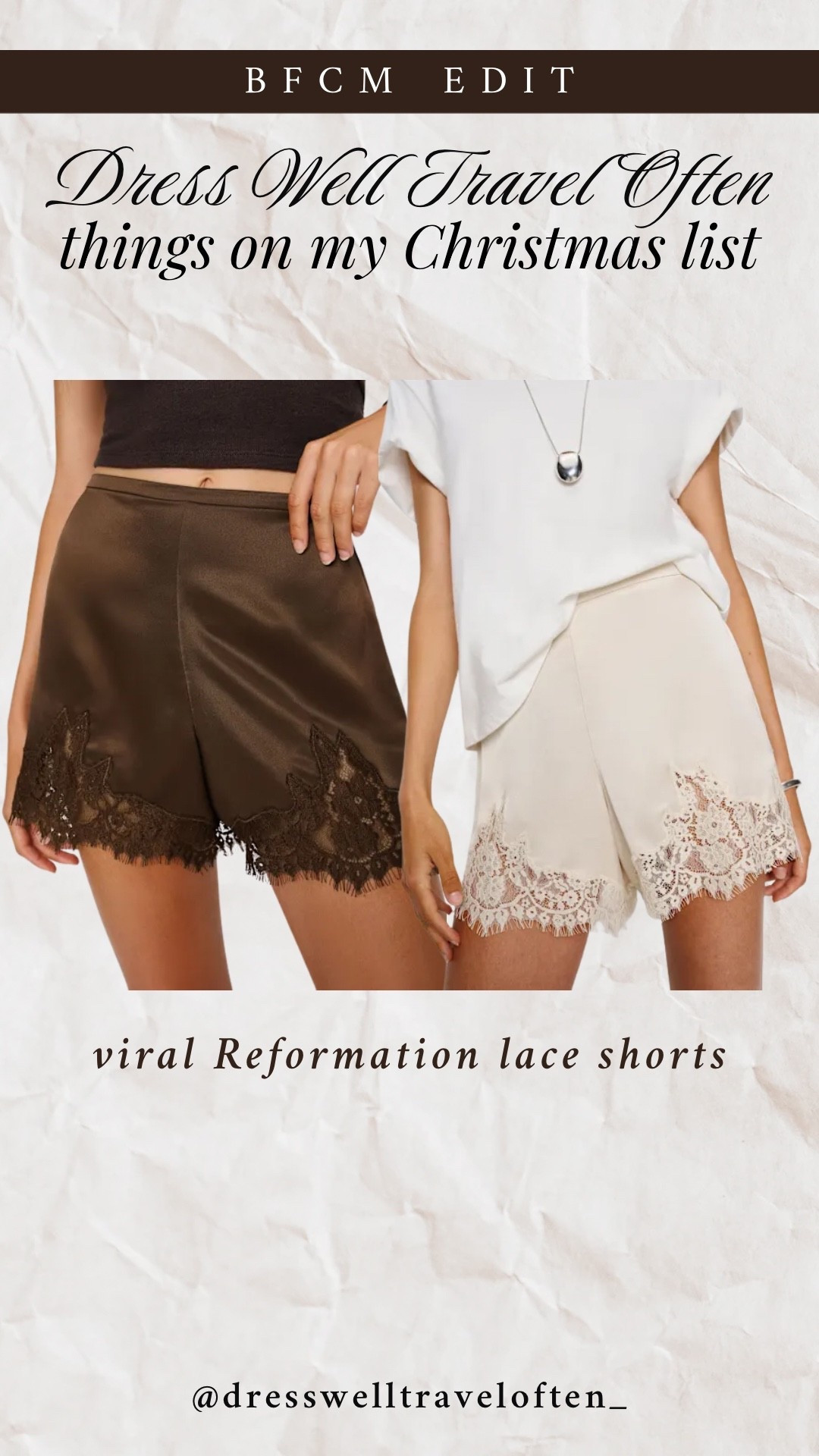 Reformation lace shorts | holiday outfits 



#LTKootd #LTKCyberWeek #LTKHoliday