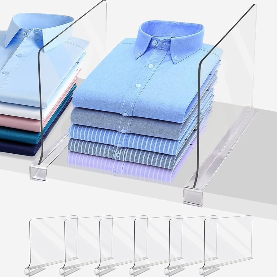 Acrylic Shelf Dividers for Closet Organization, Closet Shelf Organizer Closet Organizer for Bedro... | Amazon (US)