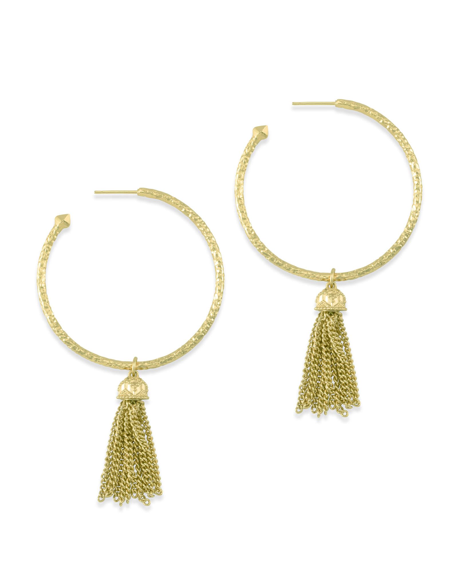 Tassel Charm Hoop Earrings Set in Gold | Kendra Scott