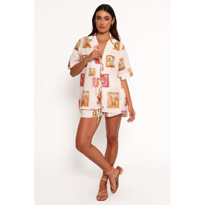 Petal and Pup Aaliyah Tie Front Top - White Multi XL | Target