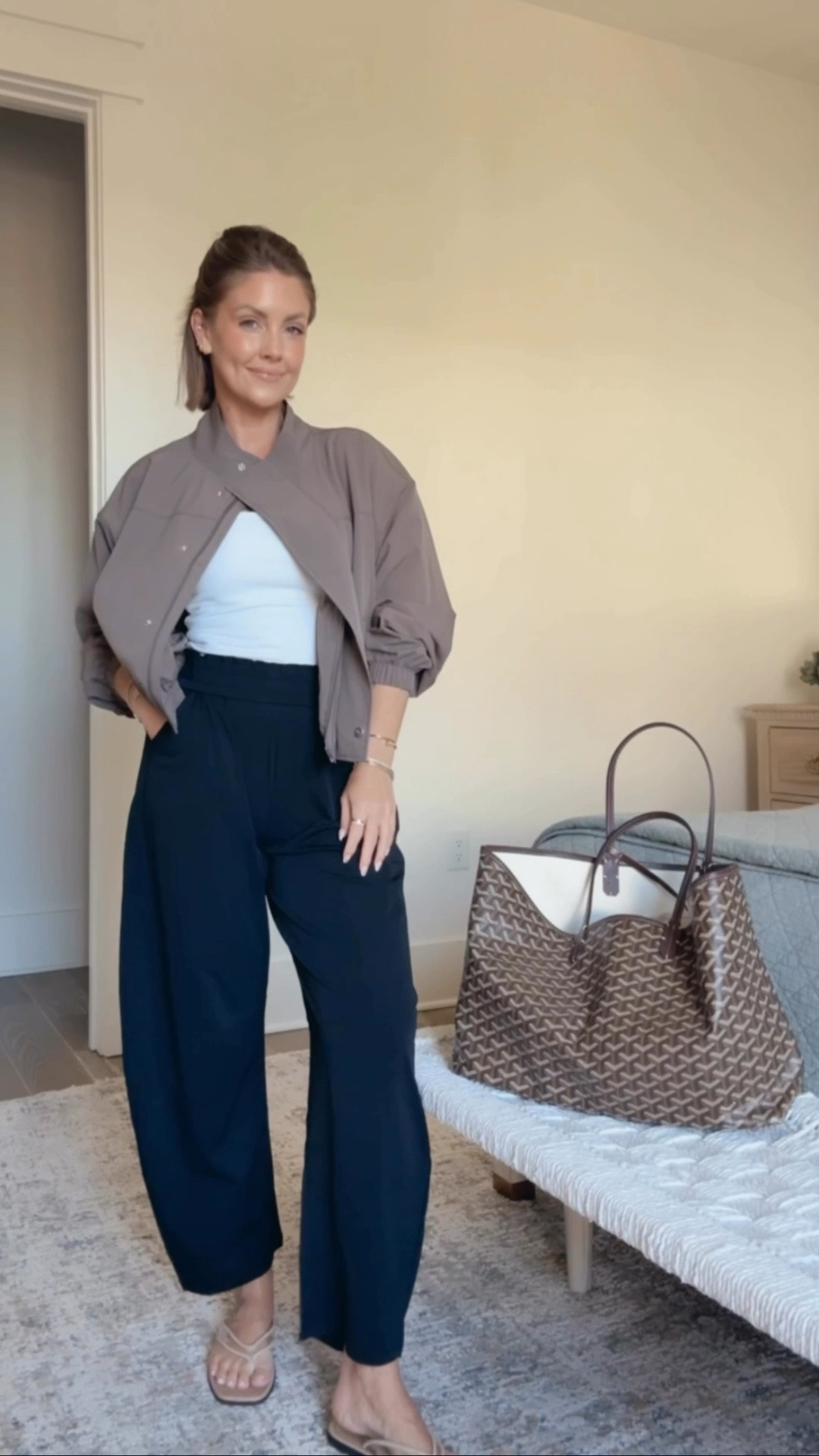 Last day to get an EXTRA 15% off my jacket and tank! XS jacket / XS bra free tank (use code SPRINGAF at Abercrombie! / XS pants / sandals run true to size 

#LTKPetite #LTKSaleAlert #LTKOver40