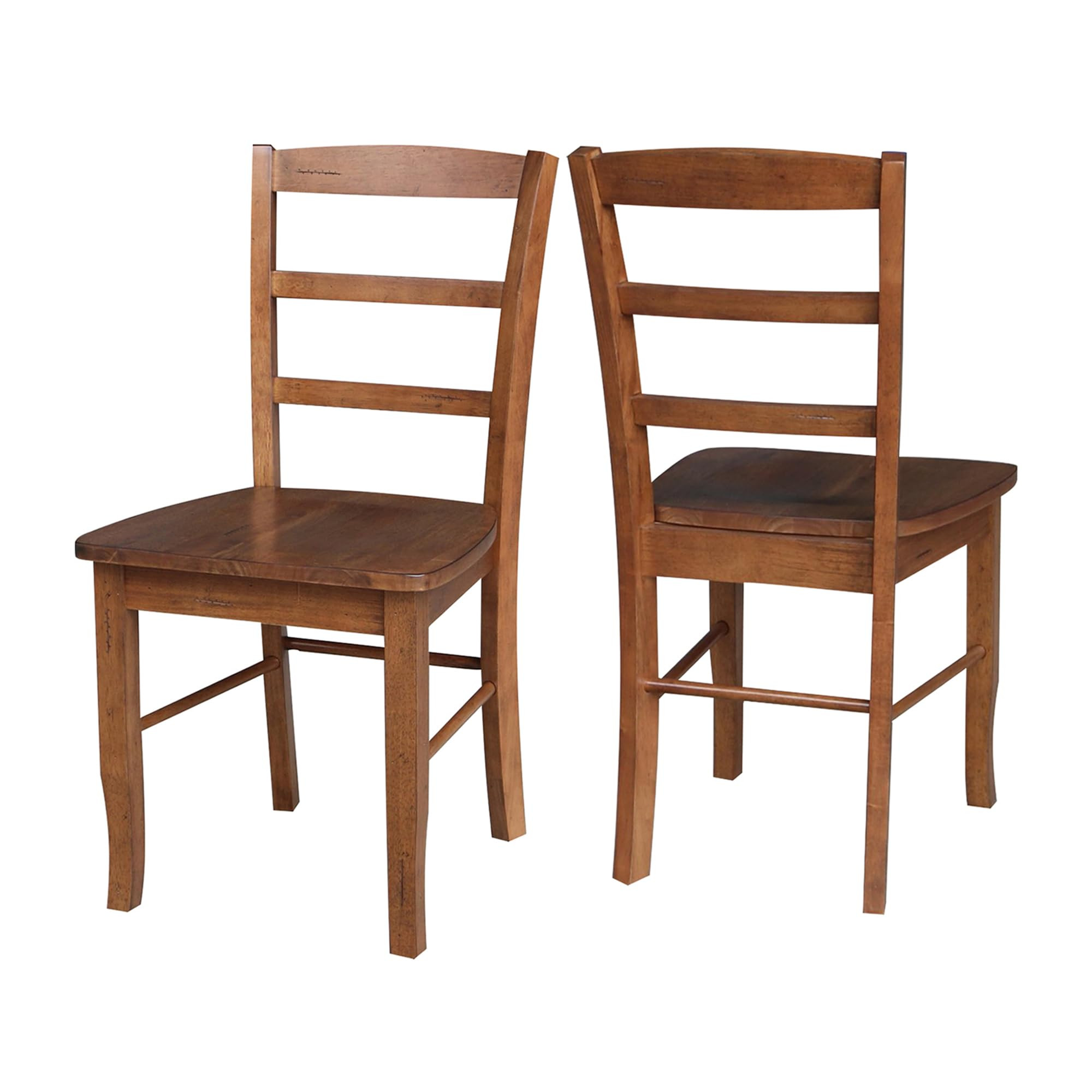 IC International Concepts Set of Two Madrid Ladderback Dining Chairs, Distressed Oak | Amazon (US)