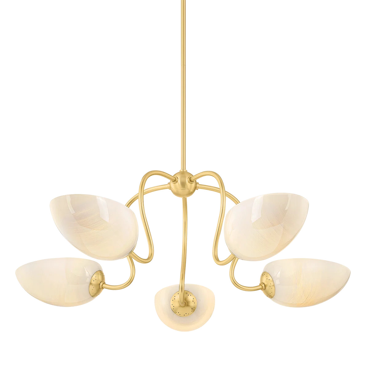Mitzi Reva 34 inch wide 5 Light Chandelier in Aged Brass | Wayfair North America