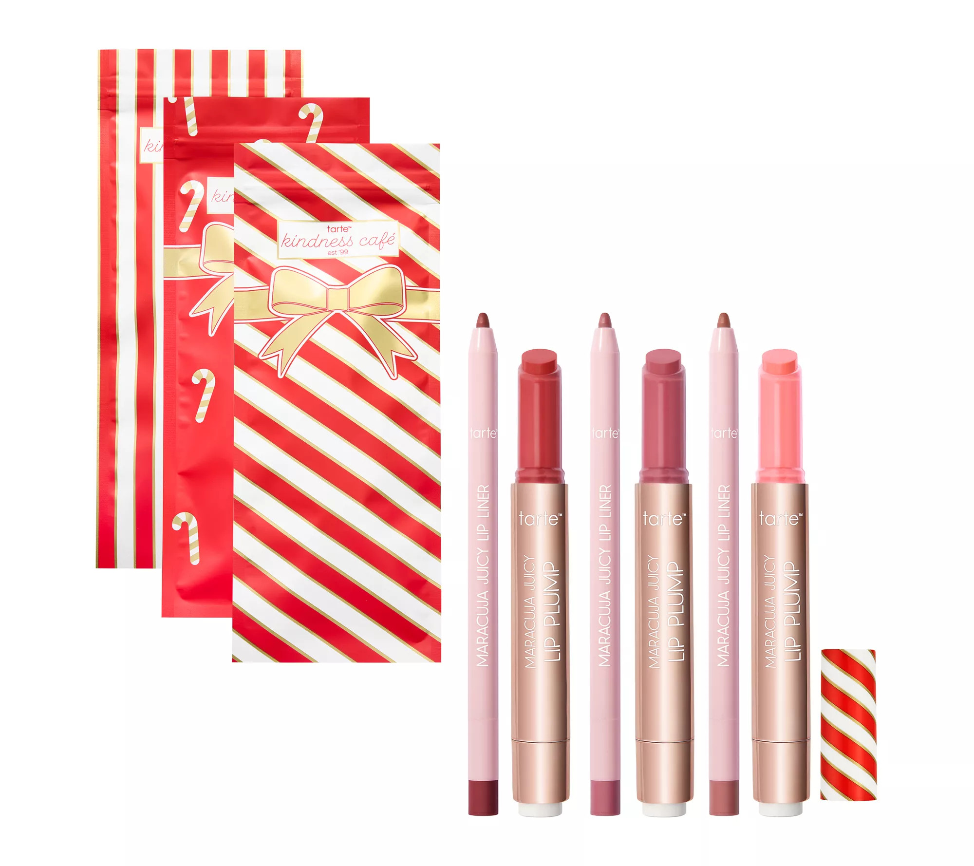 tarte kindness cafe maracuja juicy 6pc lip set with bags - QVC.com | QVC