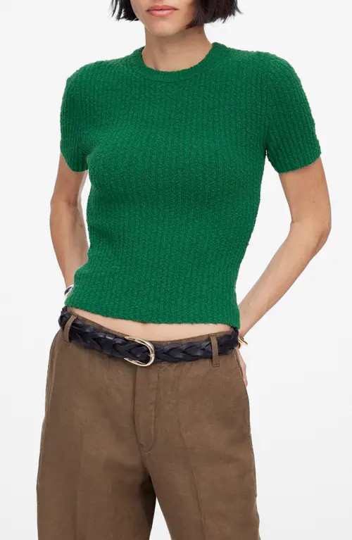 Madewell Bouclé Knit Sweater Top in Kelly Green at Nordstrom, Size X-Large | Nordstrom