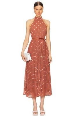 $695 ZIMMERMANN Sunray Picnic Belted Midi Dress - Aragon & Cream Polka Dot - 1 S | eBay US