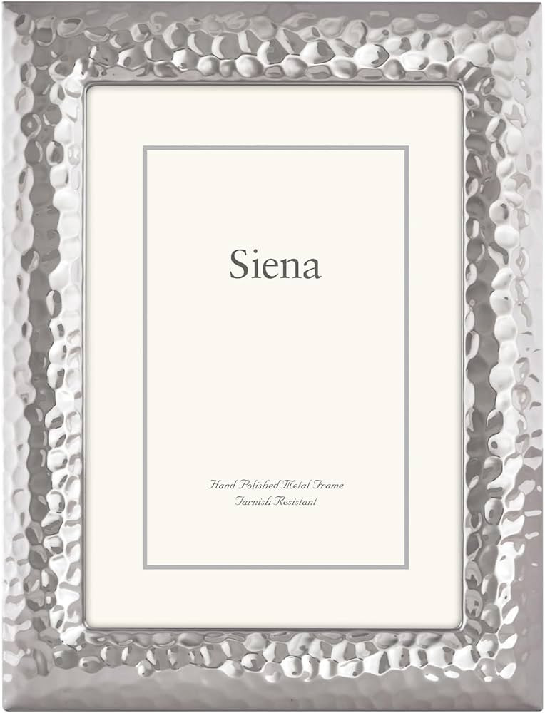 Siena Modern Hammered Silver Picture Frame, Tarnish Resistant Finish, Perfect Photo Frame for any... | Amazon (US)