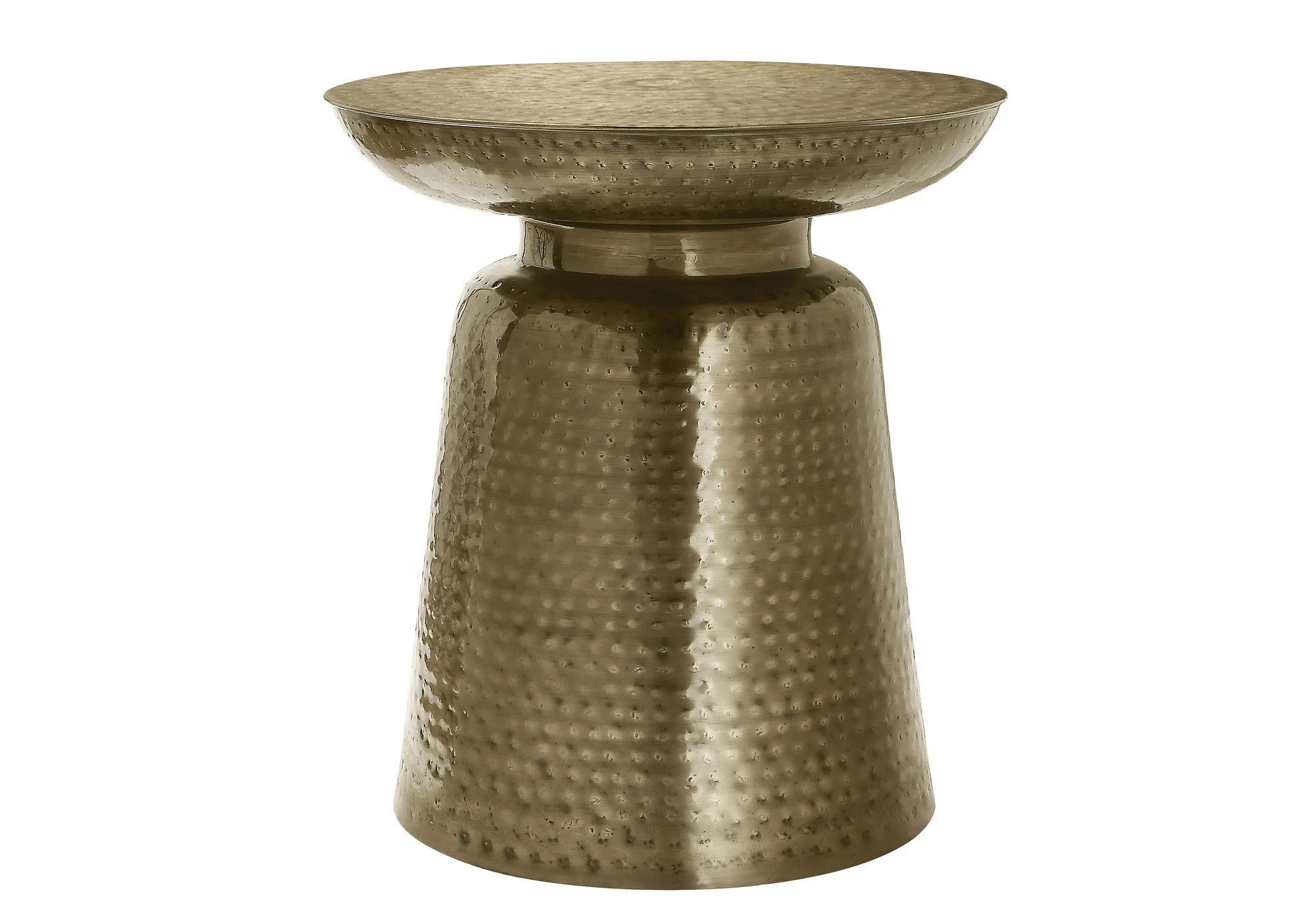 17 Stories Accent Table, Drum, Side, End, Nightstand, Lamp, Living Room, Bedroom, Gold Metal, Con... | Wayfair North America
