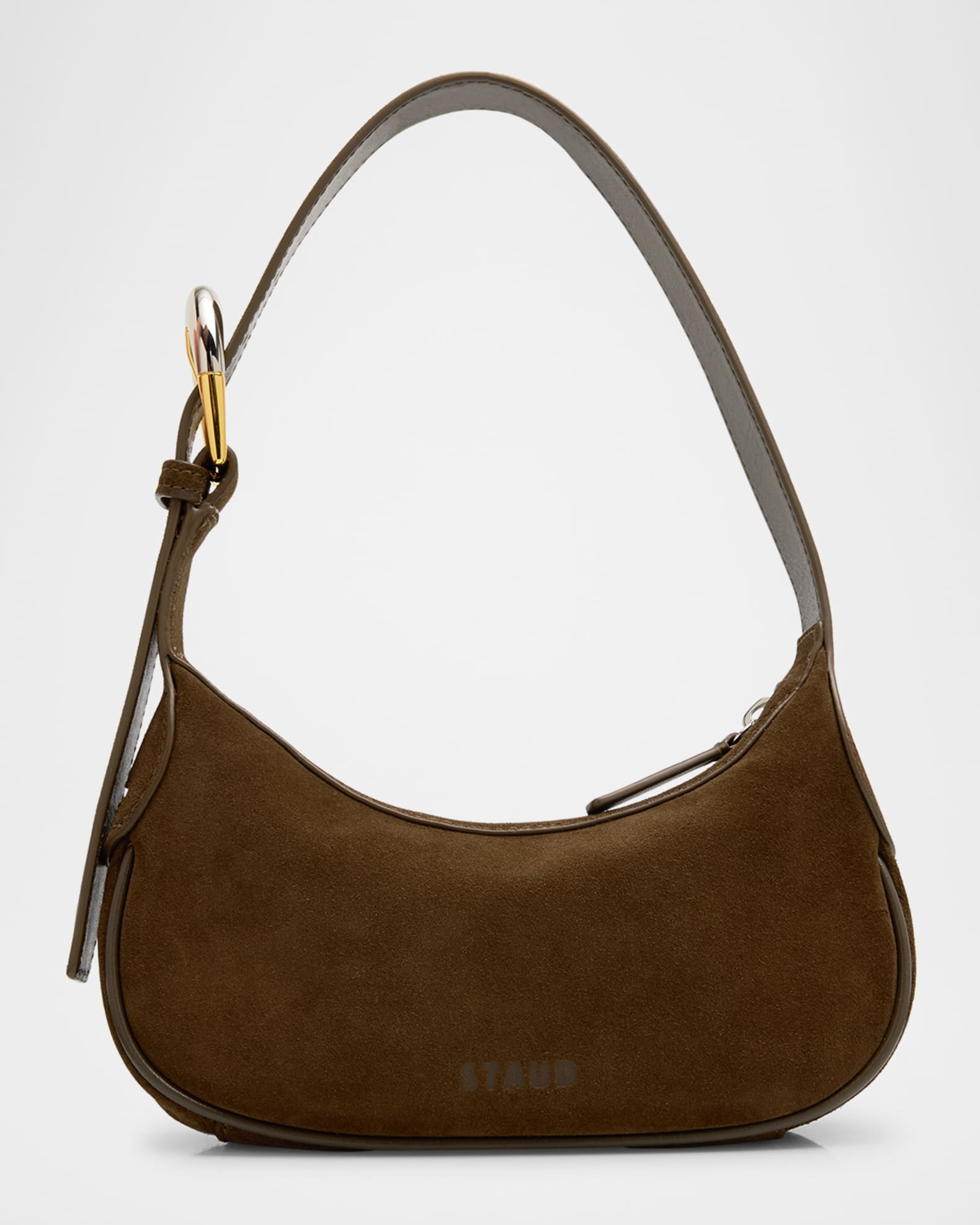 Owen Buckle-Embellished Suede Shoulder Bag | Neiman Marcus