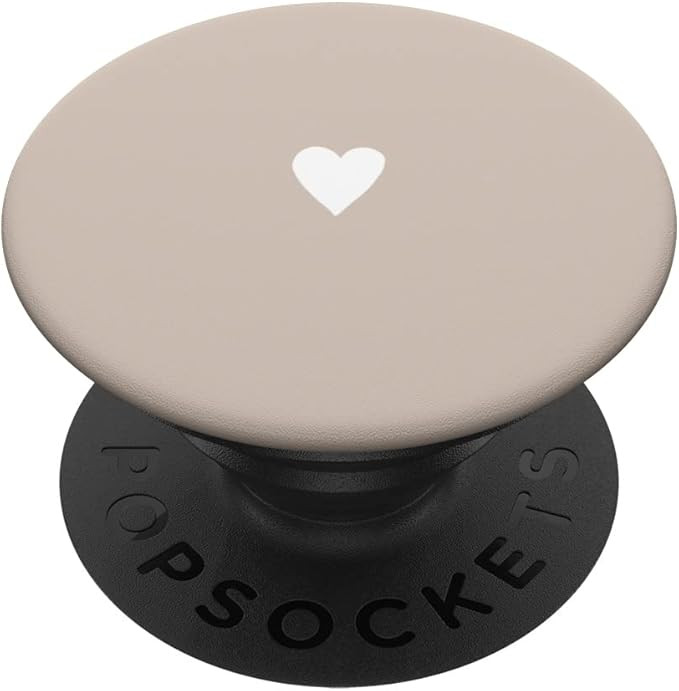 Sand / Beige Cute Hand Drawn Heart Minimalist Digital Art PopSockets Swappable PopGrip | Amazon (US)