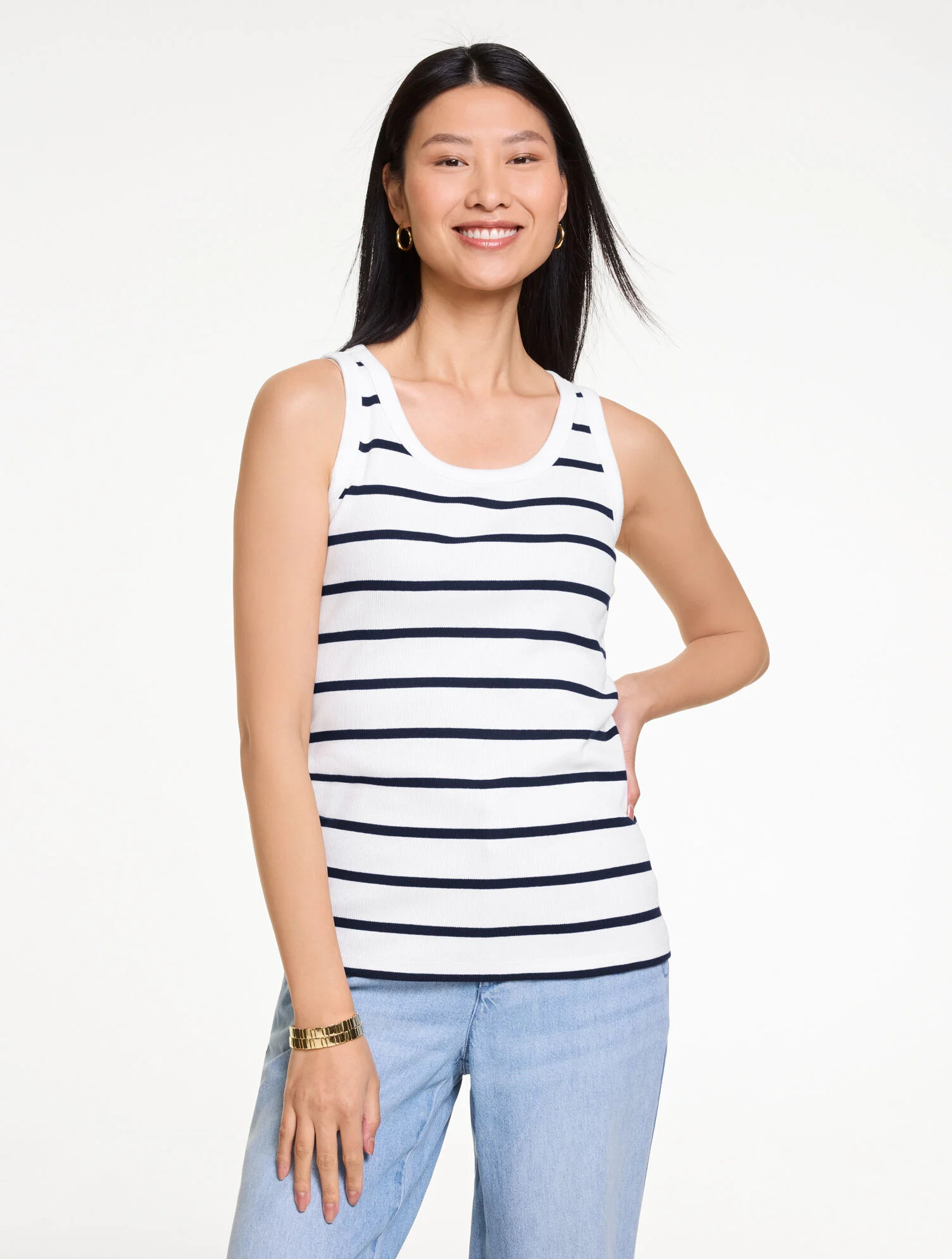 Ribbed Tank - West Stripe | Talbots