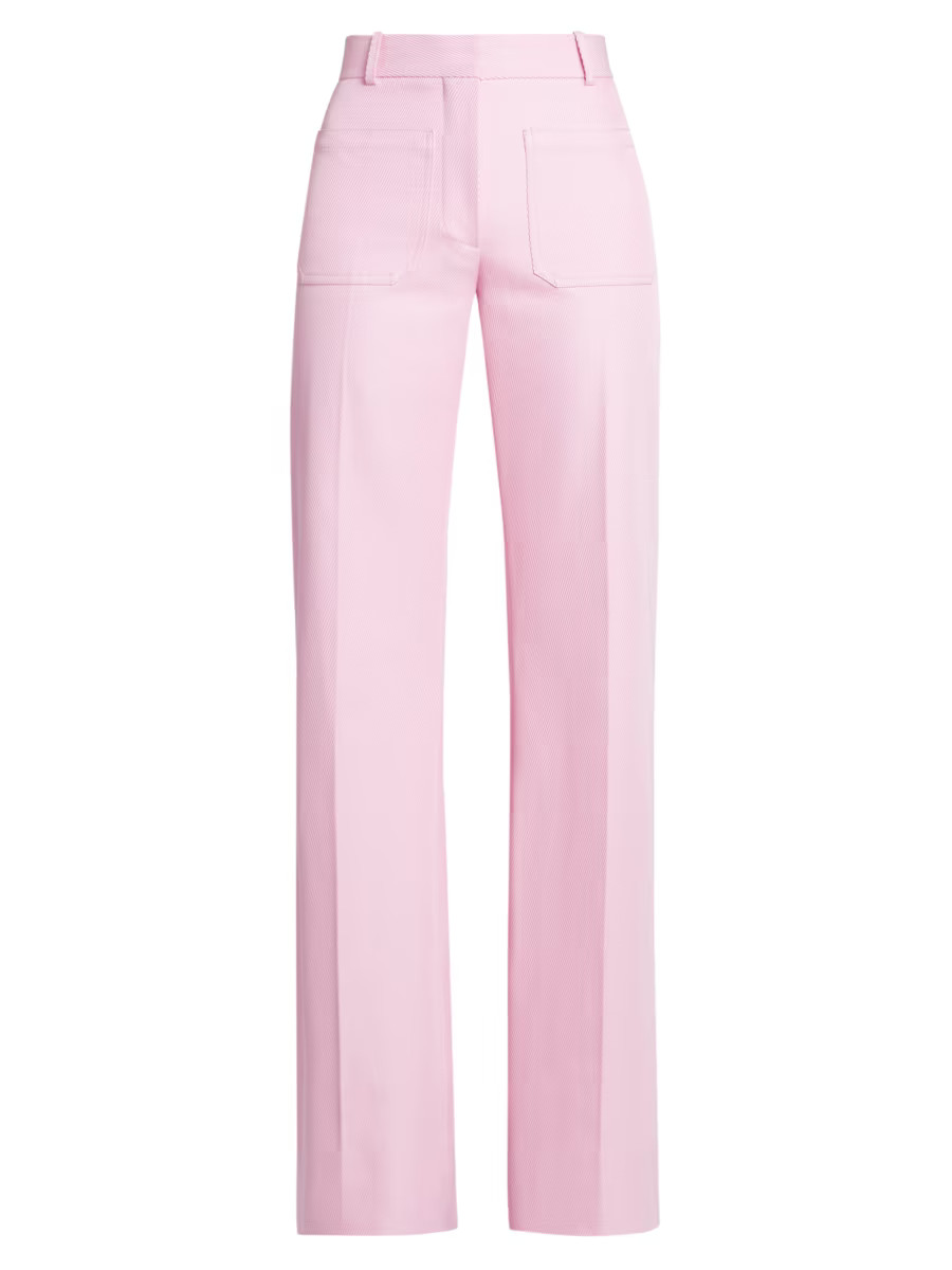 Alina High-Waist Twill Trousers | Saks Fifth Avenue