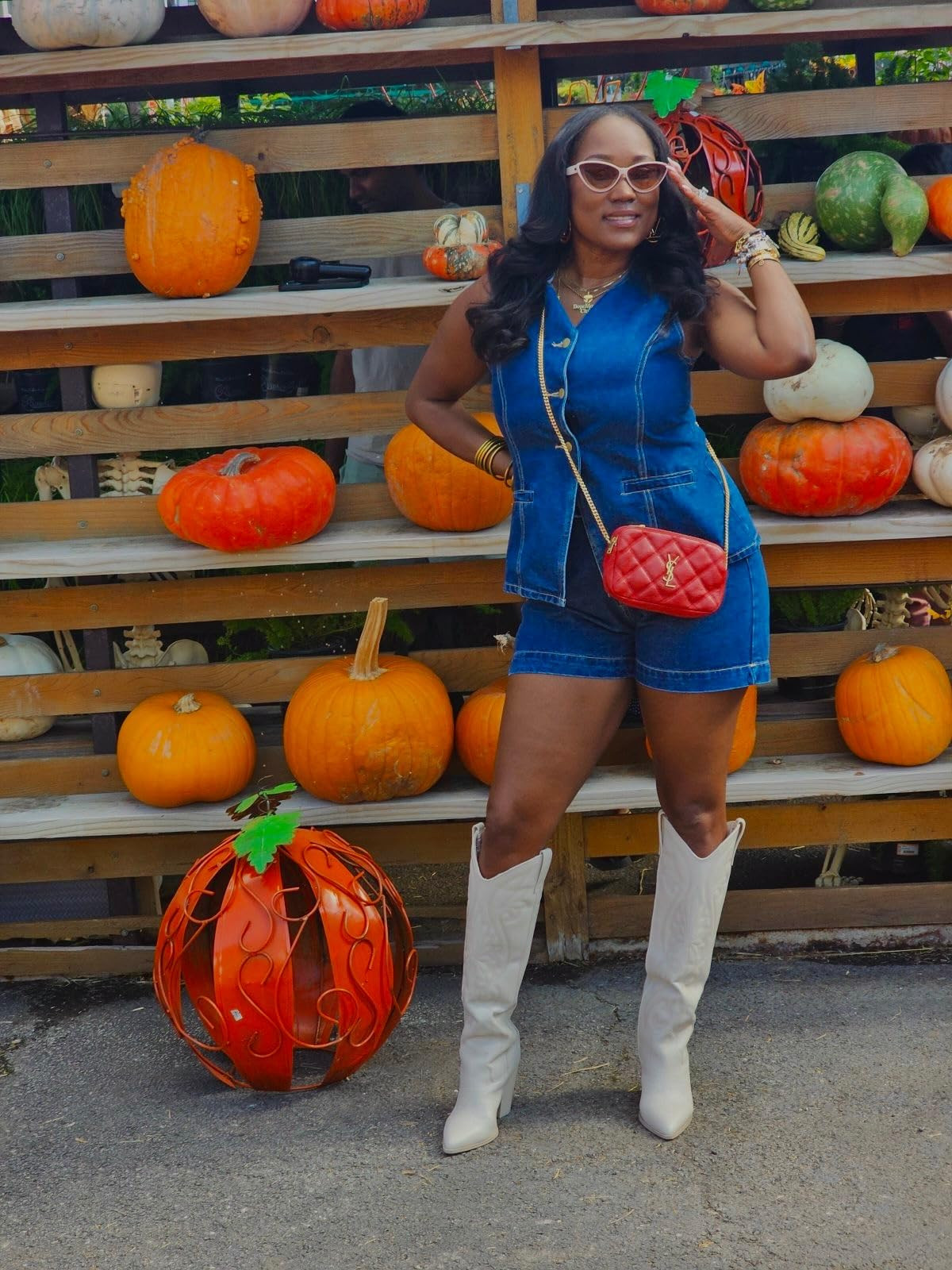 SOMTHRON Conjunto de 2 piezas de mezclilla para mujer, sin mangas, con botones, chaleco y pantalo... | Amazon (US)