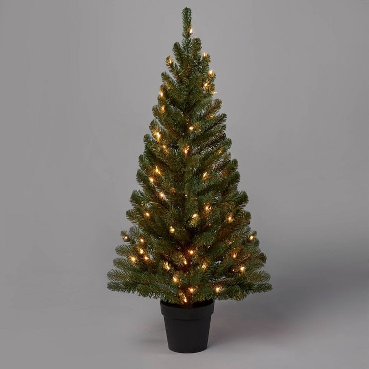 4' Pre-Lit Alberta Spruce Potted Mini Artificial Christmas Tree Clear Lights - Wondershop™ | Target