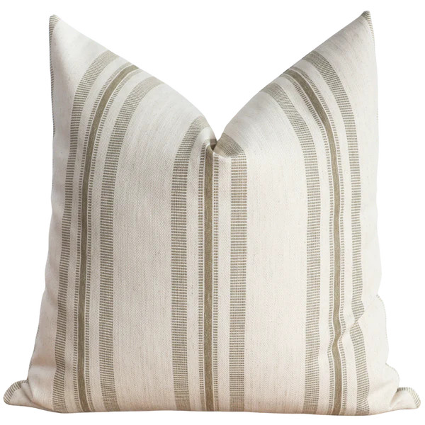 Perennial Stripe | Olive Pillow Cover | Hackner Home (US)