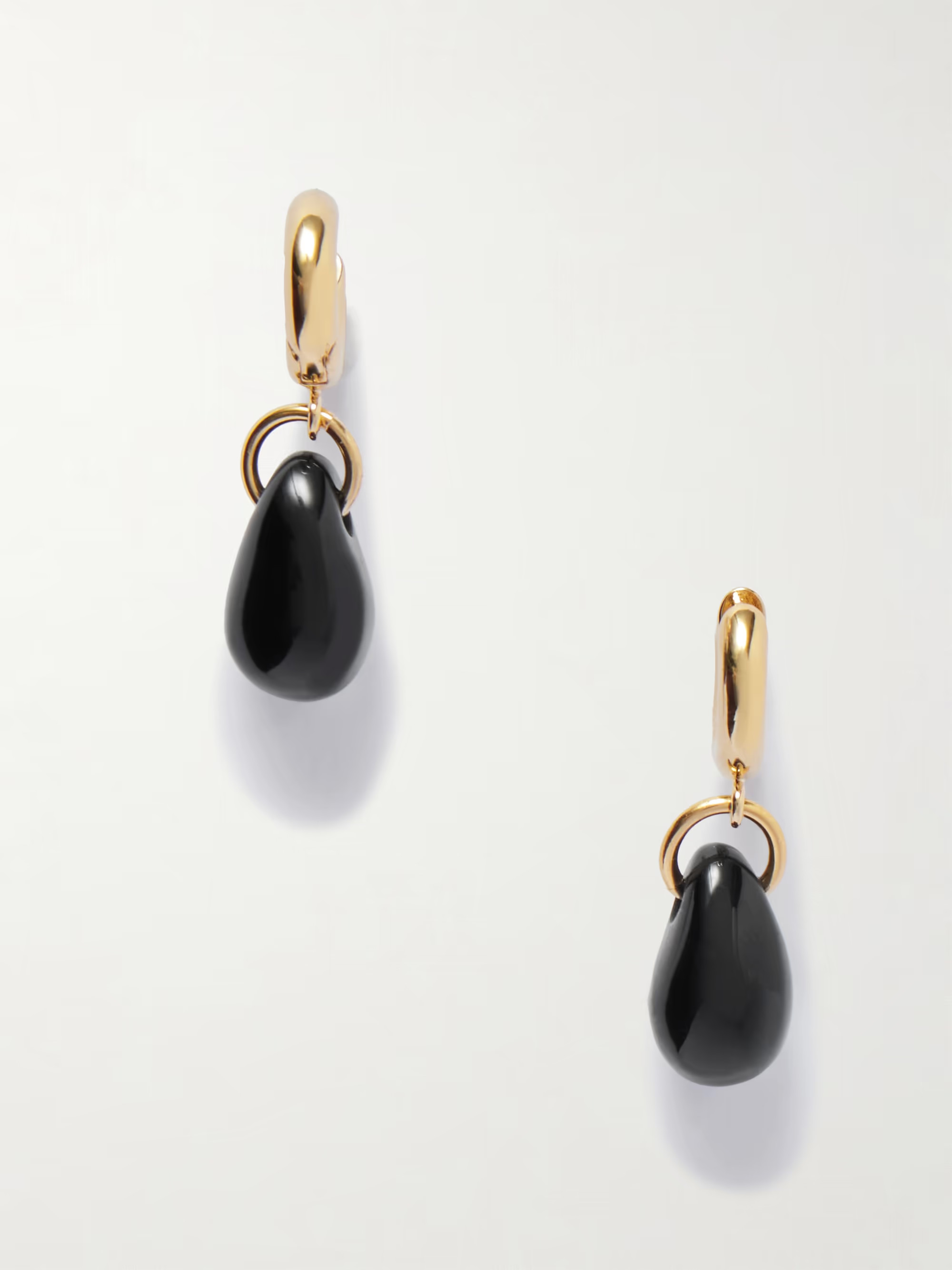 Small gold-tone agate hoop earrings | NET-A-PORTER (UK & EU)
