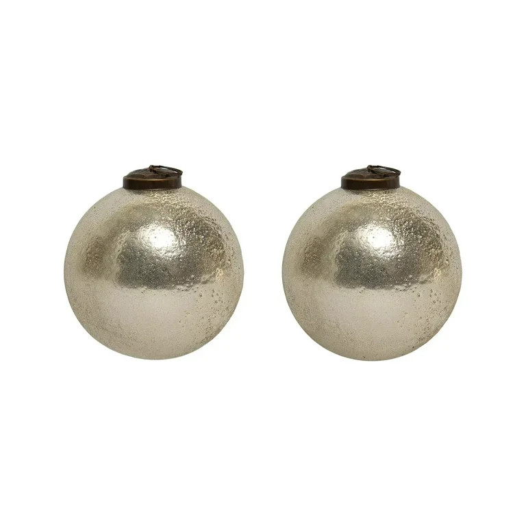 2 Count Hammered Metallic Gold Christmas Ornaments, 5 in, by My Texas House - Walmart.com | Walmart (US)