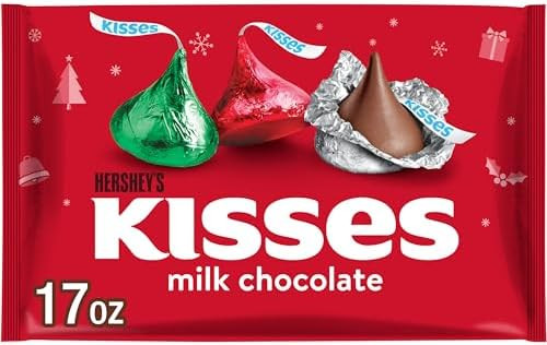 HERSHEY'S KISSES Milk Chocolate, Christmas Candy Bag, 17 oz | Amazon (US)
