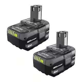 RYOBI ONE+ 18V Lithium-Ion 4.0 Ah Battery (2-Pack)-PBP2005 - The Home Depot | The Home Depot