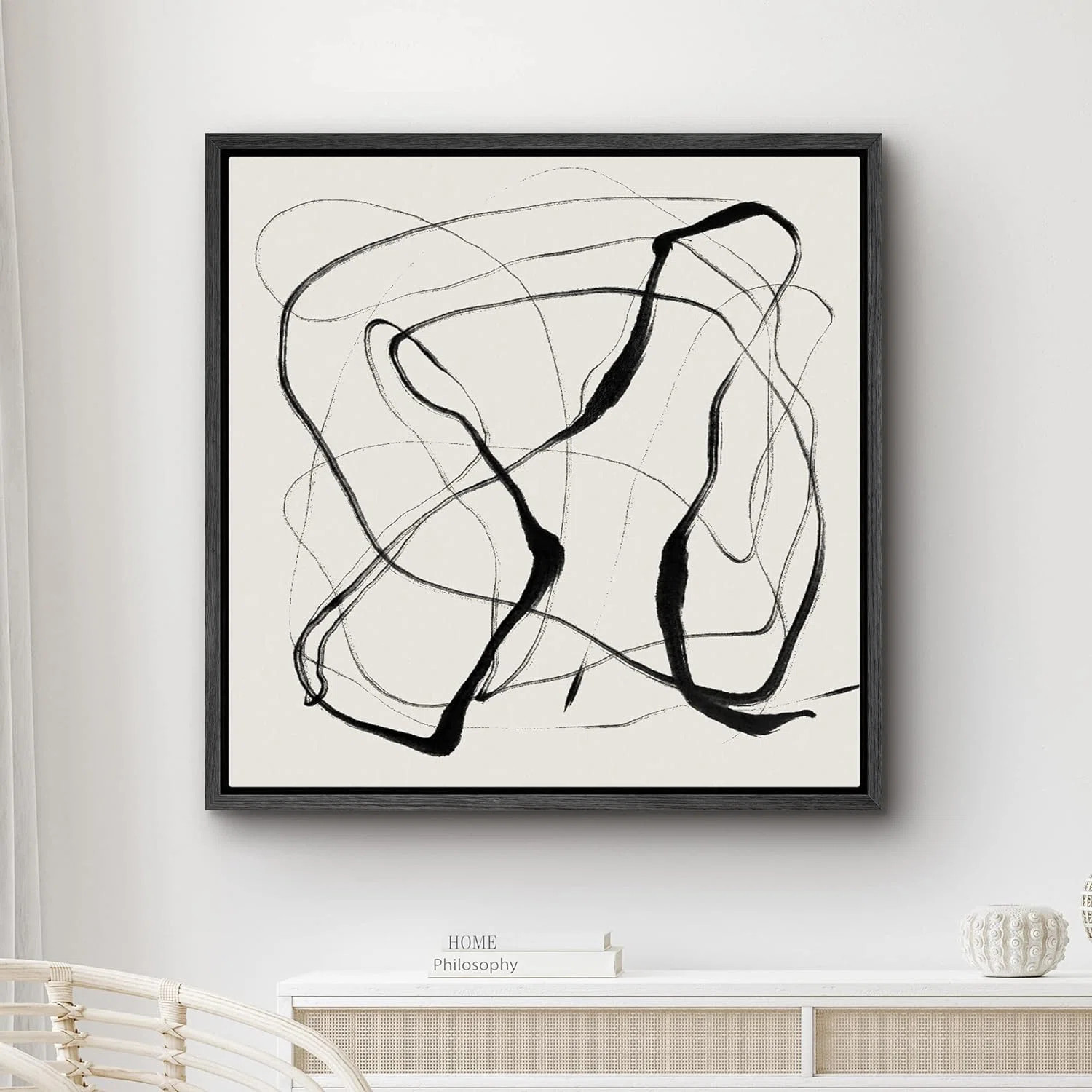 wall26 Graffiti Black Ribbon Line Collage Abstract Shapes Modern Art Decorative Contemporary Mini... | Wayfair North America