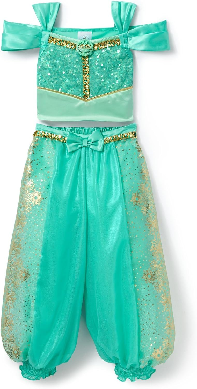 Disney Store Official Jasmine Costume for Kids, Aladdin, Turquoise Trousers and Top Set for Parties, Roleplay & Halloween, 4 Years Old | Amazon (UK)