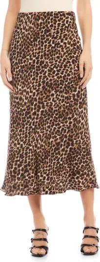 Karen Kane Leopard Print Bias Cut Midi Skirt | Nordstrom | Nordstrom