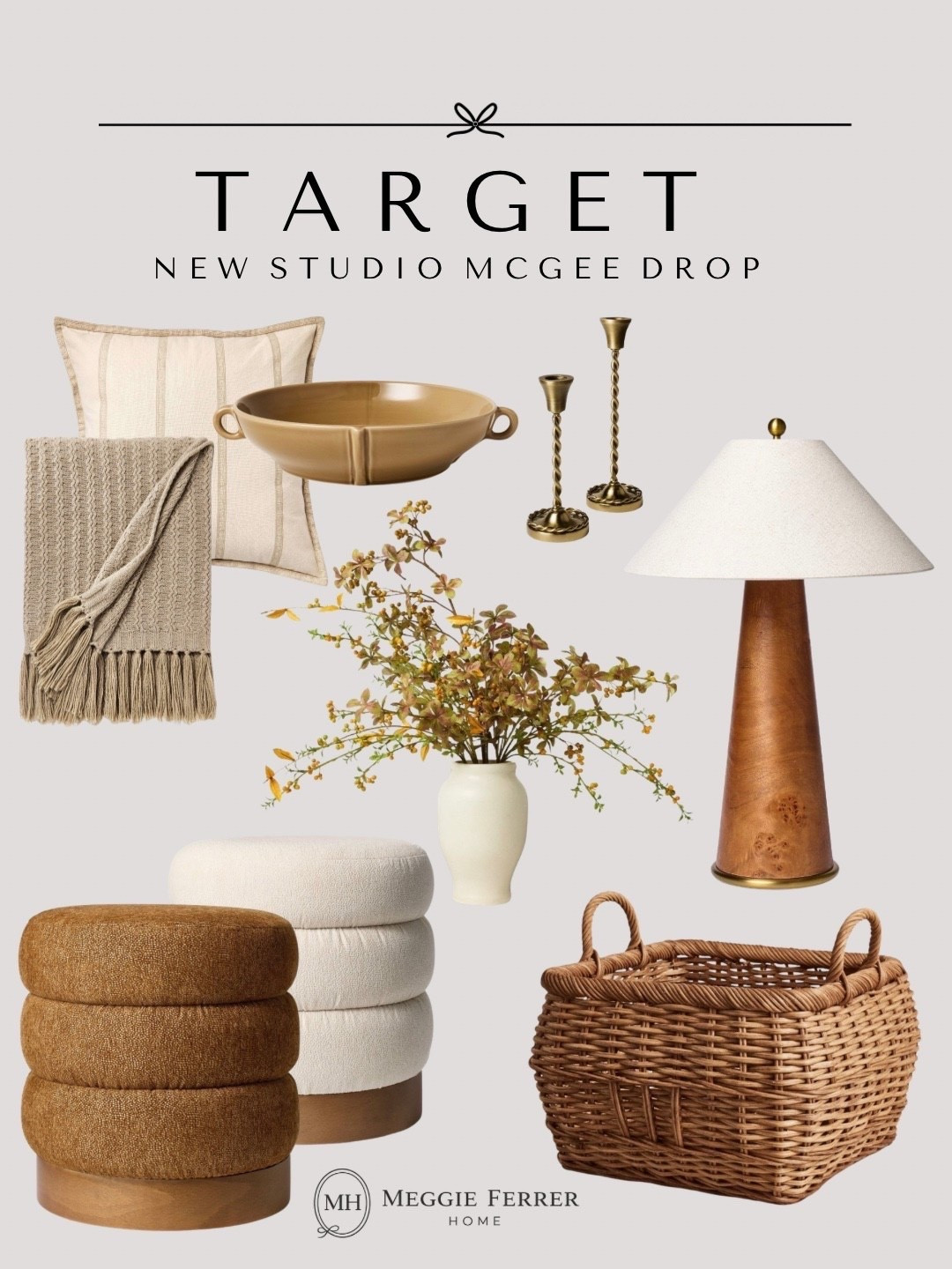 New Studio McGee drop is here at Target and I’m already adding my faves to cart… with this gorgeous table lamp first in line!  🤎

The warm wood tones, soft boucle textures, brass details, and those elevated vintage-inspired pieces look SO designer without the luxury price tag. I’m especially obsessed with that blue lamp and the woven textures throughout this drop.

Everything feels cozy, timeless, and perfectly layered for a modern organic home. 

Which piece would you bring home first? ✨

#StudioMcGee #ModernOrganicHome #NeutralDecor #HomeStyling #TargetFinds #CozyHome #DesignerLookForLess

#LTKmomlife #LTKHome #LTKSaleAlert