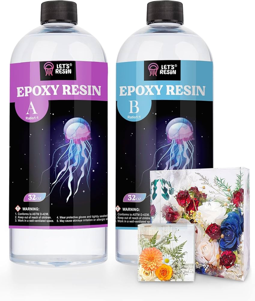 LET'S RESIN 1/2 Gallon Casting Epoxy Resin,Bubble Free & Crystal Clear Epoxy Resin Kit,2 Part Res... | Amazon (US)
