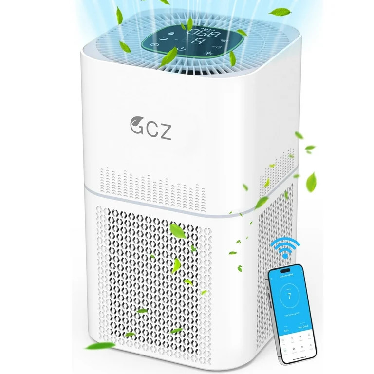 GCZ Air Purifiers for Allergies and Asthma, 1850 Sq. ft Smart WiFi Air Purifier for Large Rooms, ... | Walmart (US)