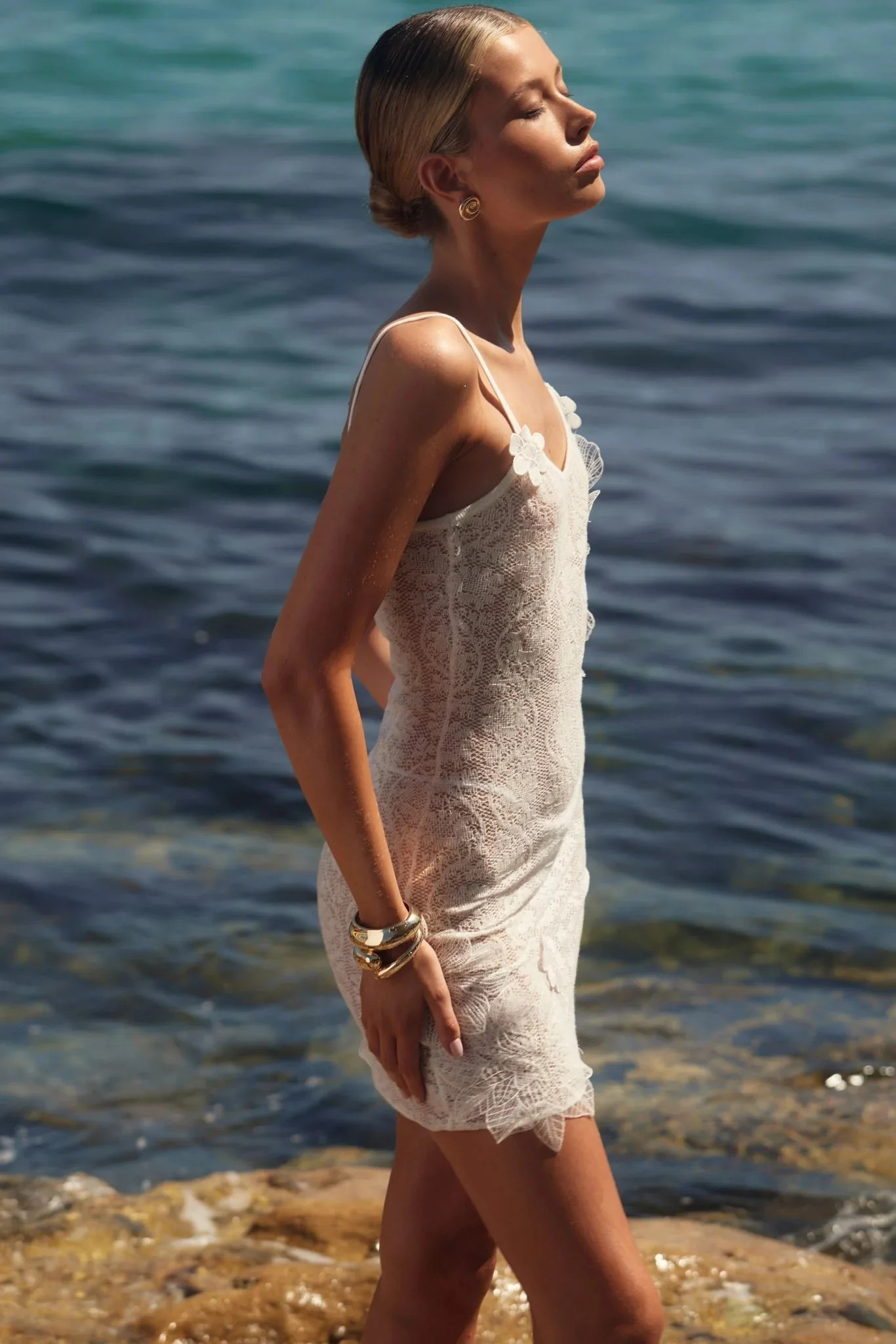 White Lace Mini Dress Enzoni | outdazl