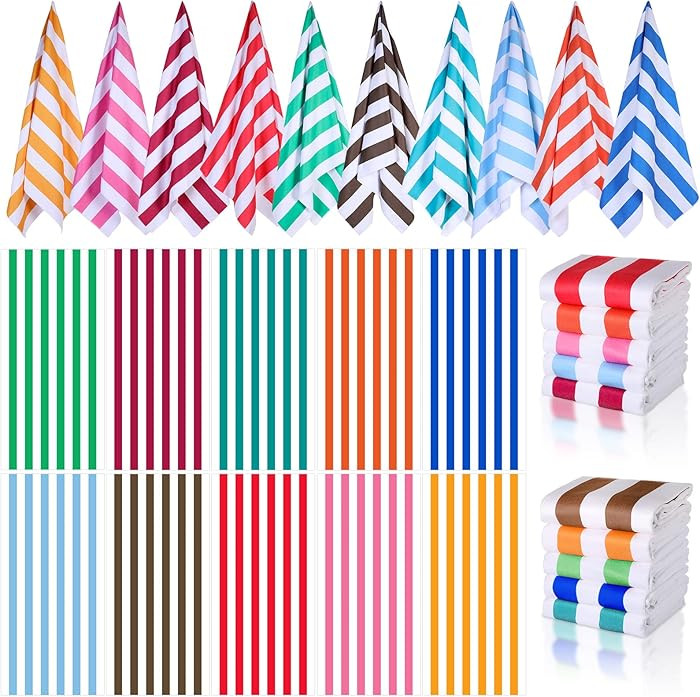 EBOOT 10 Pack Oversized Beach Towel Set Extra Large Pool Towels Microfiber Quick Dry Swim Blanket... | Amazon (US)
