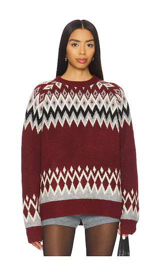 Calantha Fairisle Sweater in Burgundy | Revolve Clothing (Global)