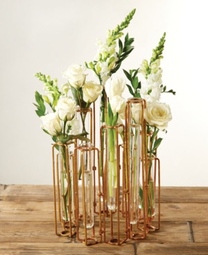 Lavoisier Set of 10 Hinged Flower Vases with Antiqued Gold Finish | Macys (US)