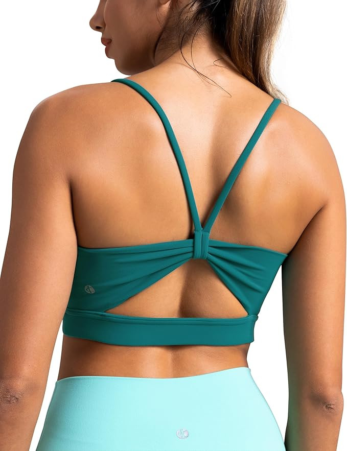 Colorfulkoala Women's Dreamlux Bowknot Strappy Sports Bras Light Impact Workout Yoga Tops | Amazon (US)