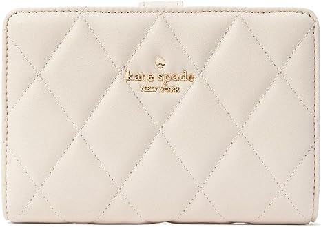 Kate Spade Carey Smooth Quilted Leather Medium Compact Bifold Wallet (Parchment) | Amazon (US)