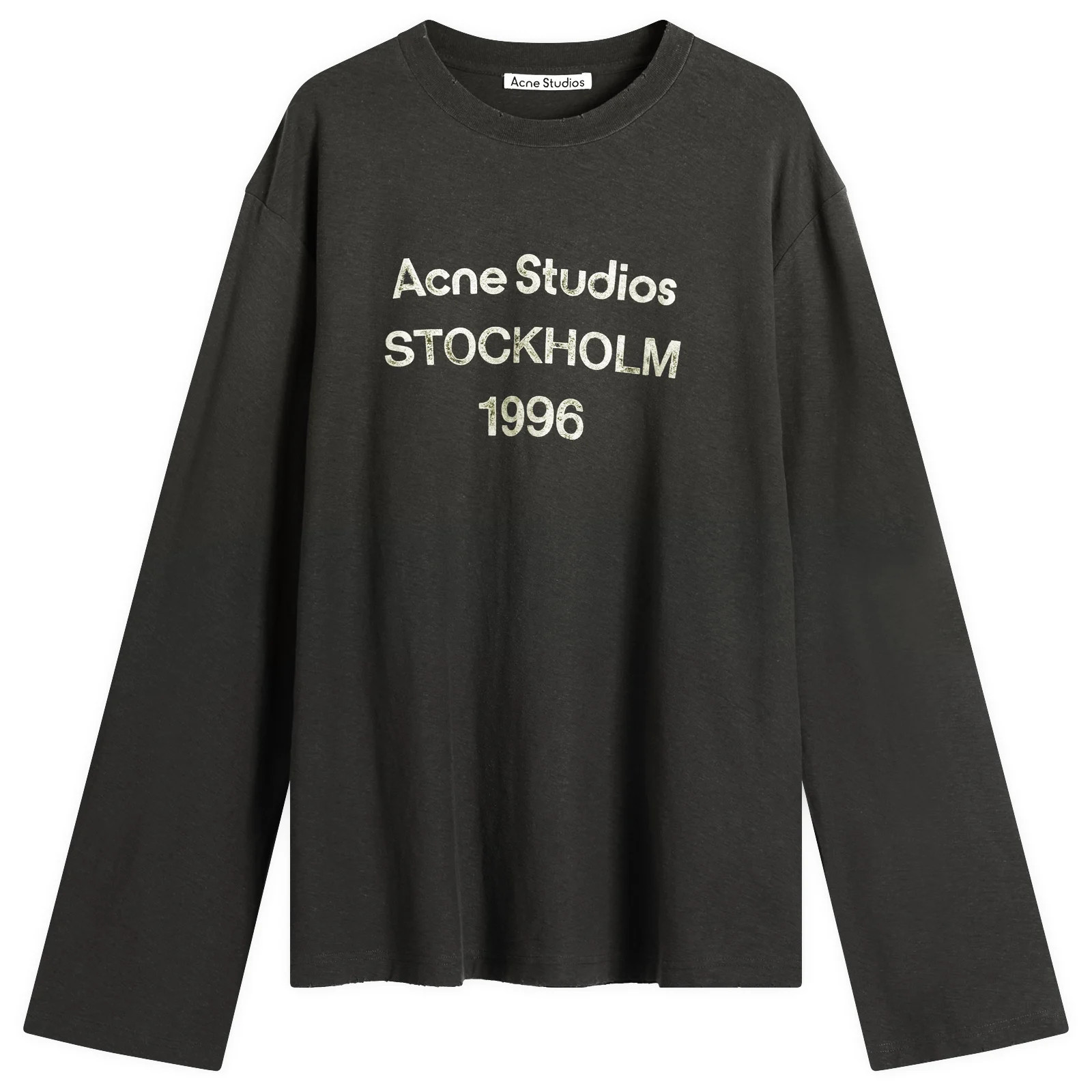 Acne Studios Men's Edden 1996 Logo Long Sleeve T-Shirt Faded Black | END. Clothing